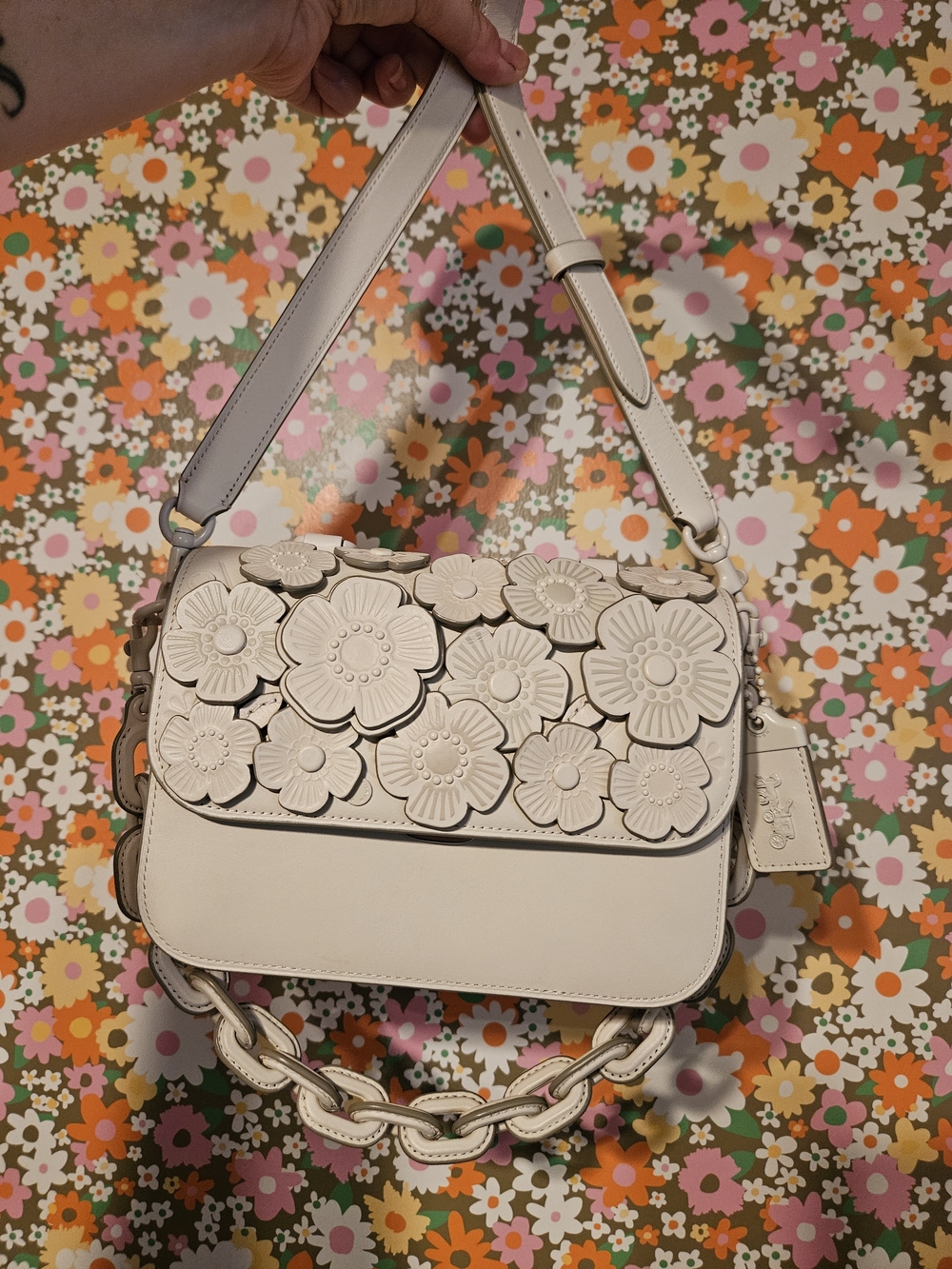 Coach Rogue Top Handle Tea Rose